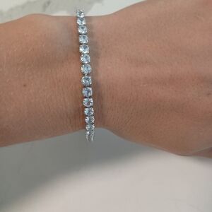 New Elegant Silver Moissanite Tennis Bracelet 9 Inch